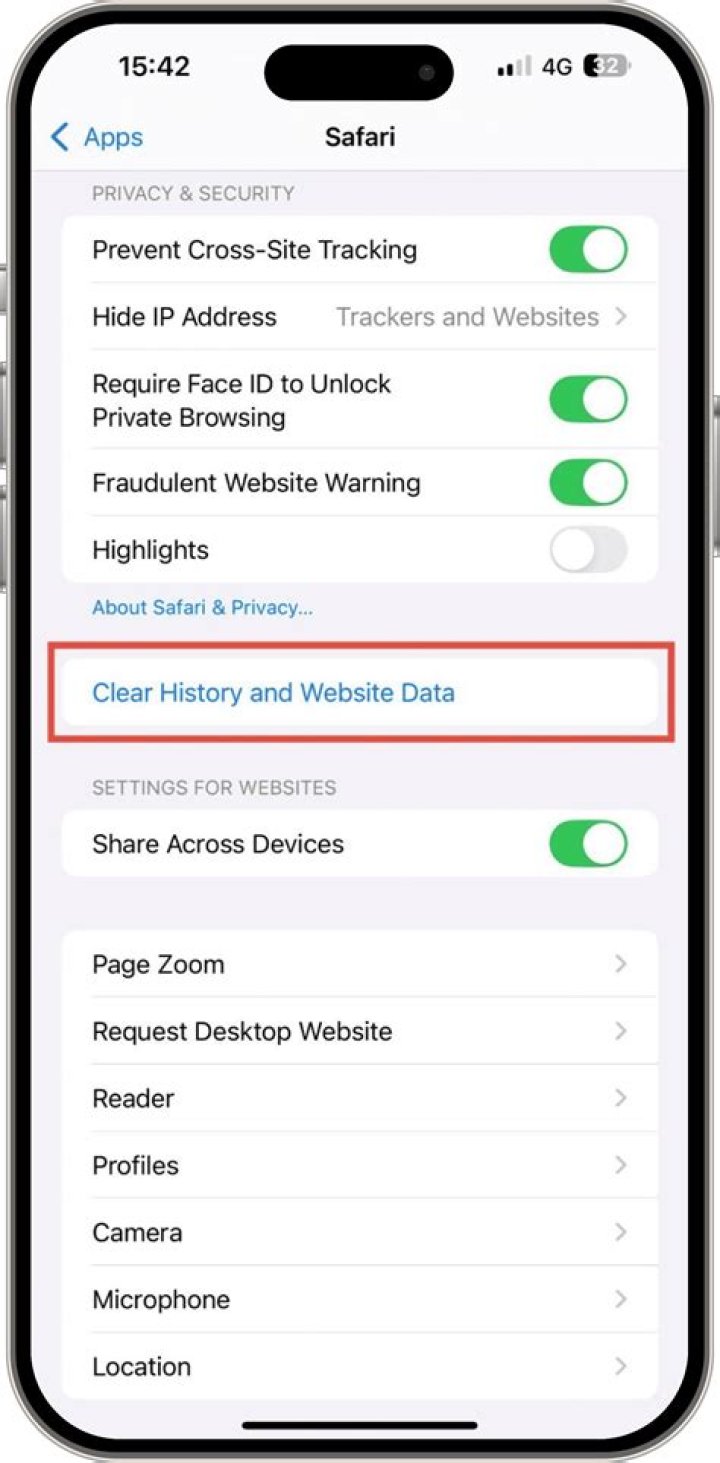 What happens if I clear all history?
